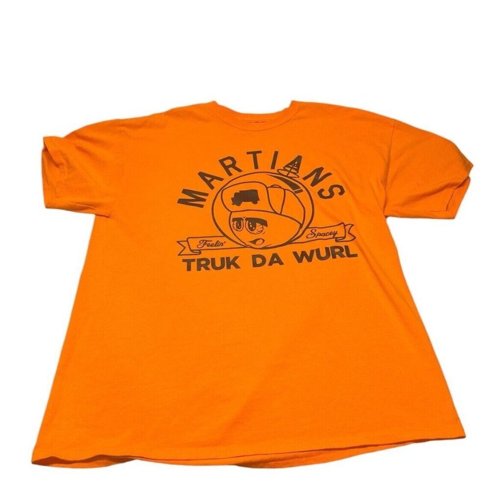 TRUKFIT Orange "MARTIANS" Hip Hop Lil Wayne T-Shirt RARE Size Large